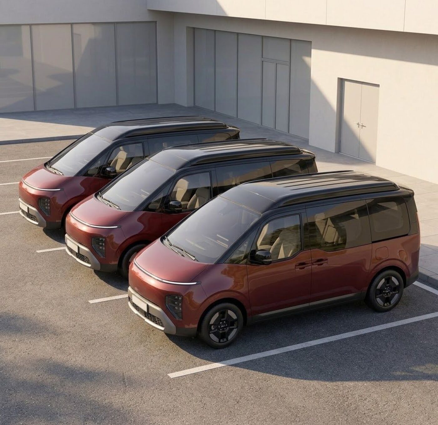 Aurelis One campers lined up ready for a rental fleet